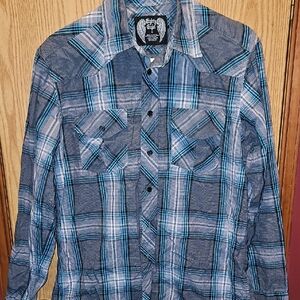 Ely Cattleman Blue Plaid Men's Shirt